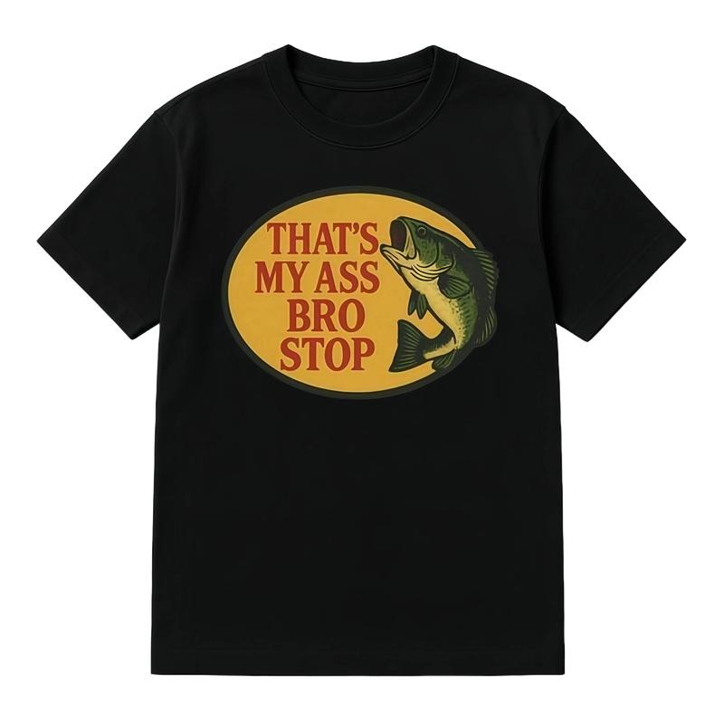 WB shield Stop Unisex Heavy Cotton Tee Fish Shirt Funny Butt Joke Edgy Gift for Men Gunpla brand Women Retro 90s Style...