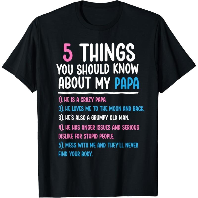 WB shield Things You Should Know About My Papa Funny Boys & Girls T-Shirt Hoodie, Sweatshirt | DripVista.com