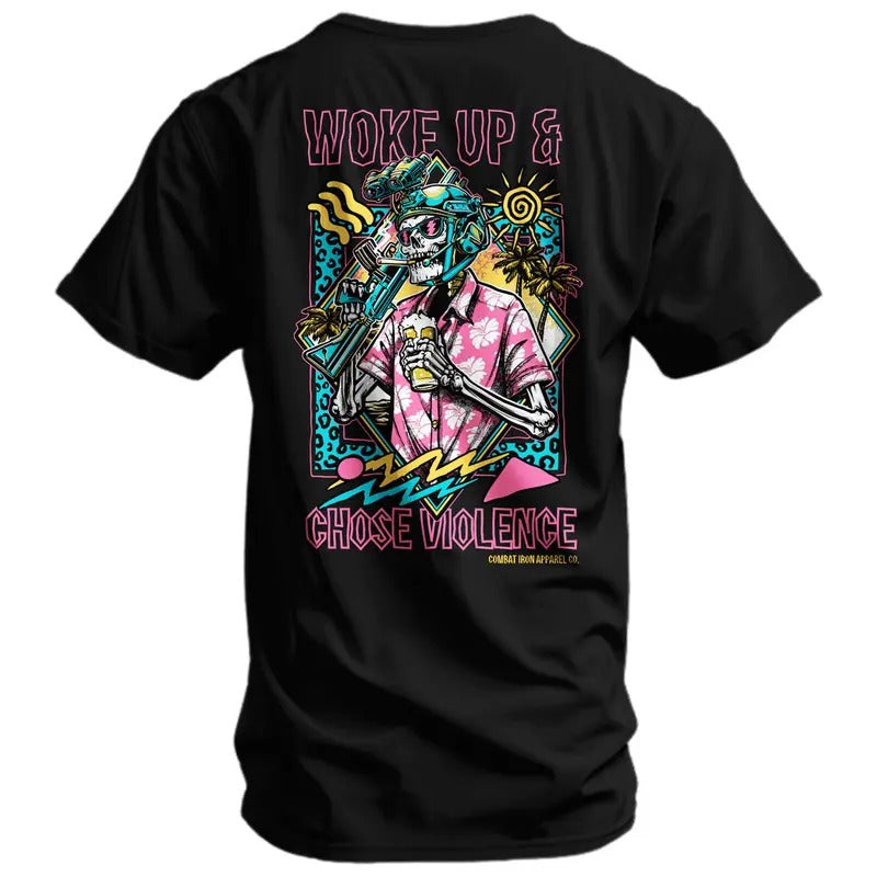 WOKE UP & CHOSE VIOLENCE Menswear 's T-Shirt Hoodie, Sweatshirt | DripVista.com