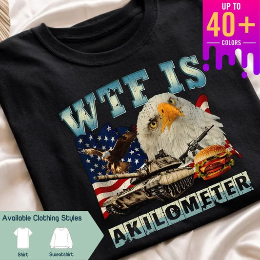 WTF Is A Kilometer Comfort Colors T-shirt - Funny Meme Tee, Cringey 90's Graphic for American Vibes & Sarcastic Humor, Gift for Best Friend, Gift for Him & Her - Trending, Crew Neck, Top color t-shirt
