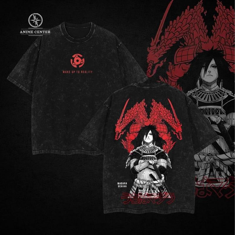 "Wake up Hidden leaf ninja reality" Madara Uchiha Lightsaber brand Shirt - Hidden leaf ninja Vintage Tee Washed Unisex Printed Anime Streetwear TNF Hidden leaf ninja Merch Gift For Anime Fan, Weeaboo, Otaku
