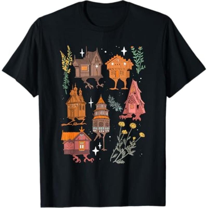 Walking House Pocket monsters Chicken Legs Slavic Folklore Baba Yaga Art T-Shirt Menswear Top Hoodie, Sweatshirt
