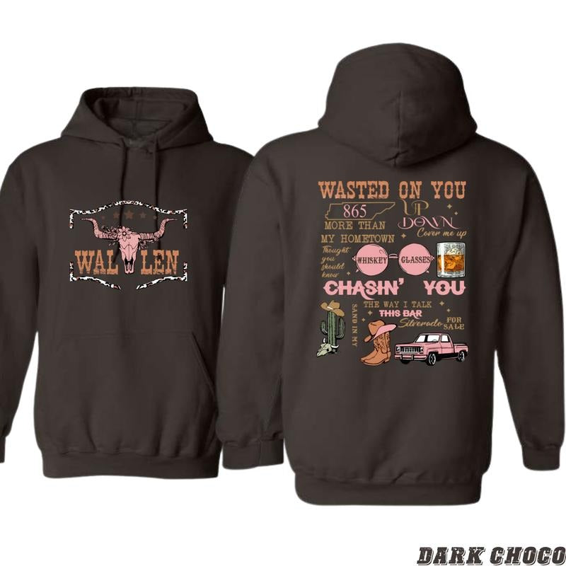 Wallen Song Collage Design - Casual Wear Hoodie - Country Music Inspired Menswear Sweaters T-Shirts, Sweatshirt