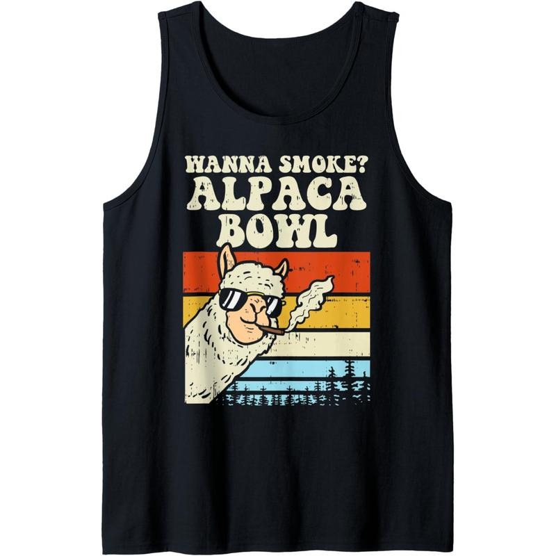 Wanna Smoke Alpaca Bowl Weed Funny Cannabis 420 Stoner Gift Tank Top T-Shirts, Hoodie, Sweatshirt | DripVista.com