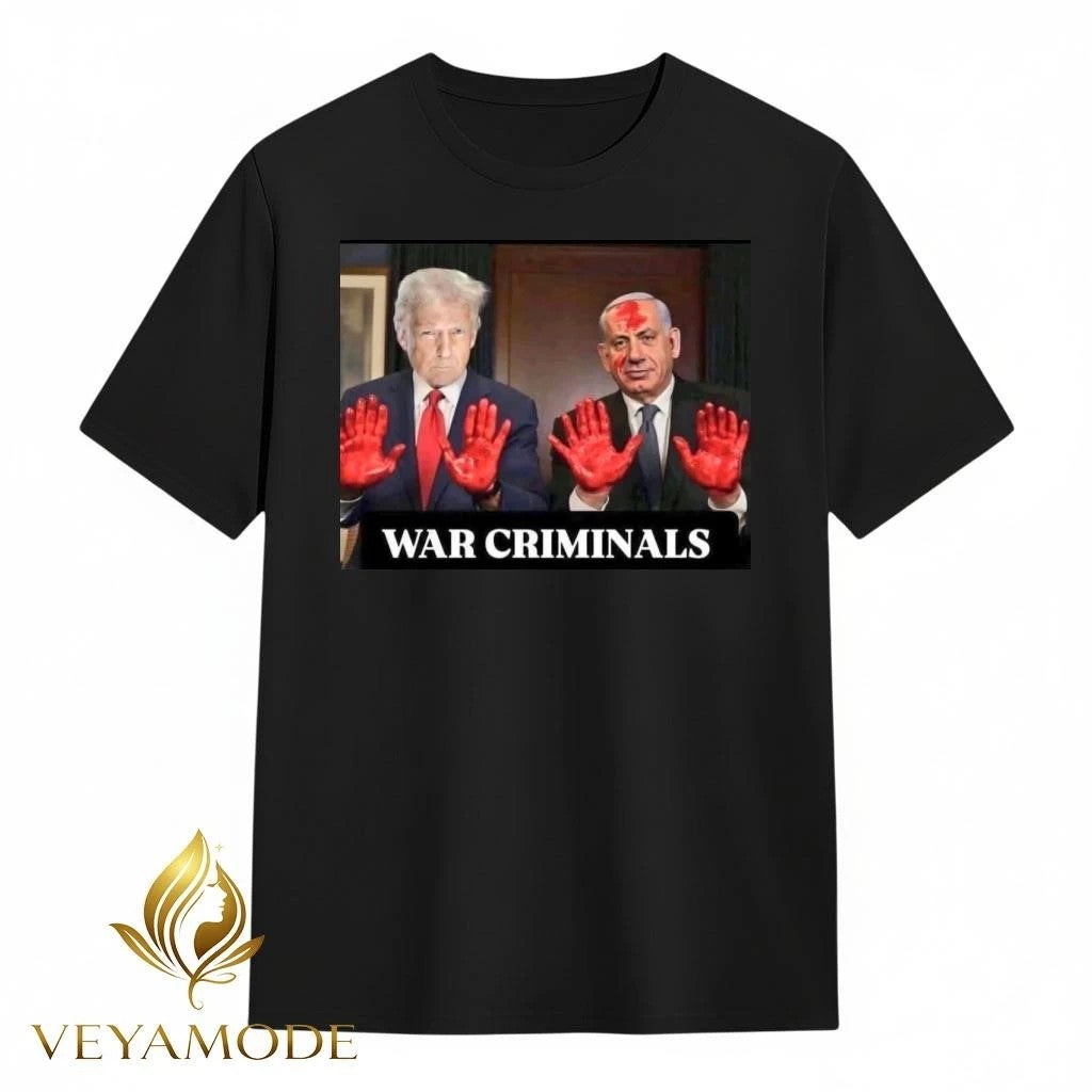 War criminals Trump and Netanyahu blood hand tee