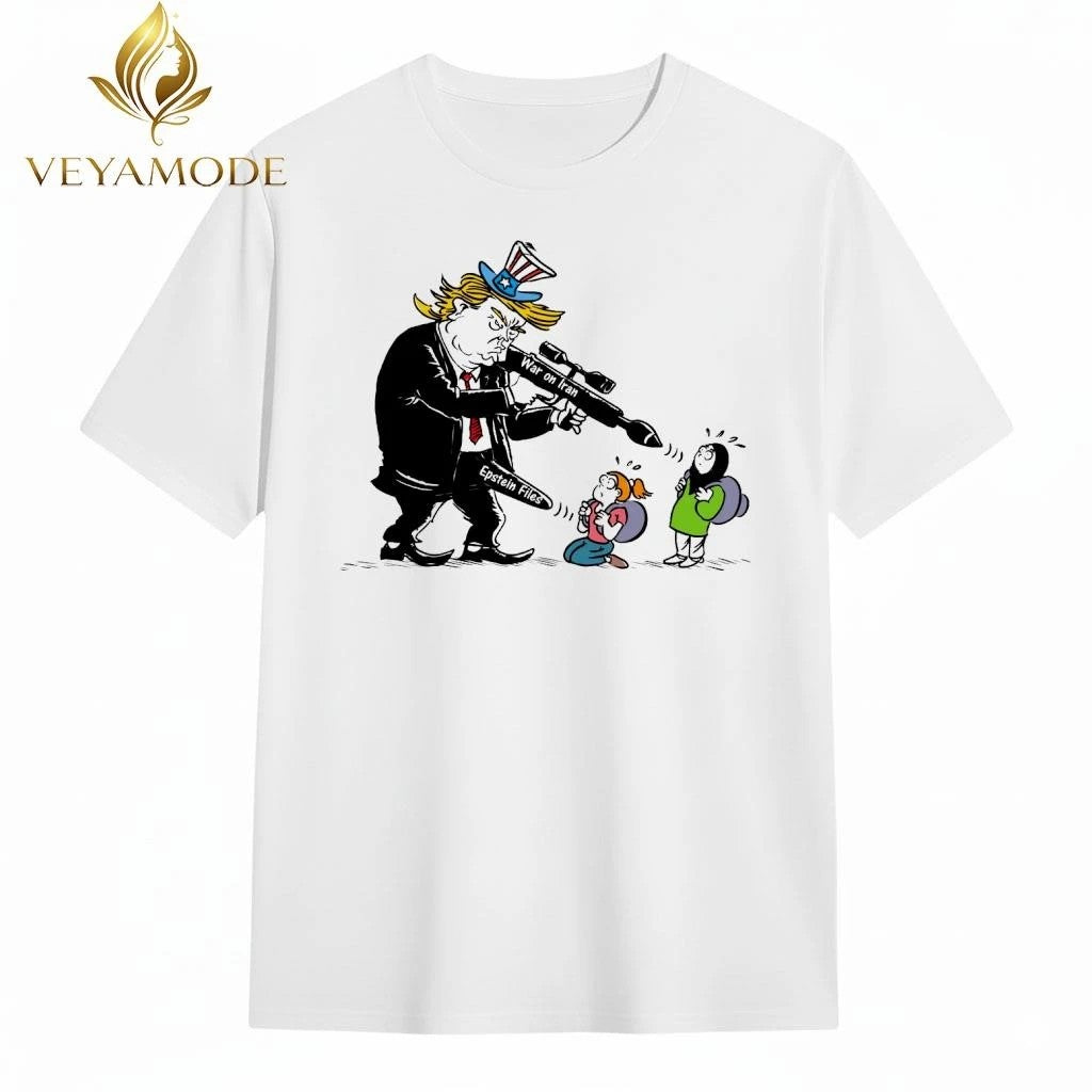 War on Iran Epstein files Trump sniper tee