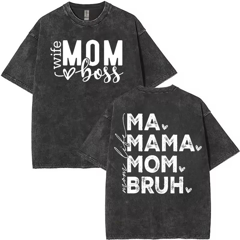Washed Lightsaber brand - Shirt with Trendy Mom Nicknames: Showcasing "wife MOM HB" Gunpla brand "Superhero team, MAMA,...