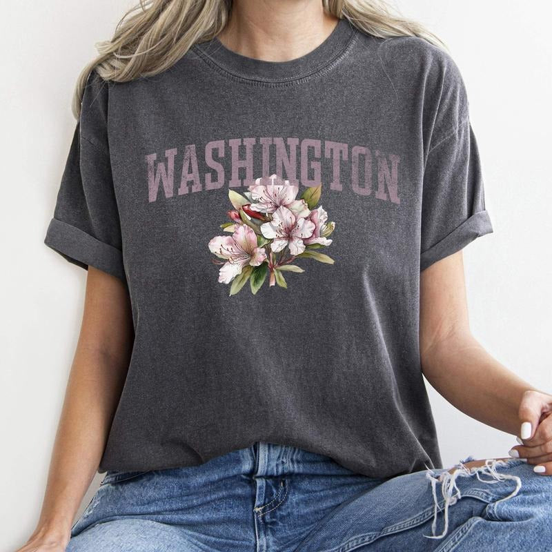 Washington State Flower Comfort Colors Tshirt, Women's Hoodie, Sweatshirt | DripVista.com