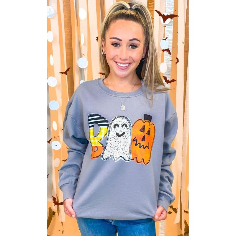Watercolor Boo Graphic Sweatshirt T-Shirts, Hoodie | DripVista.com