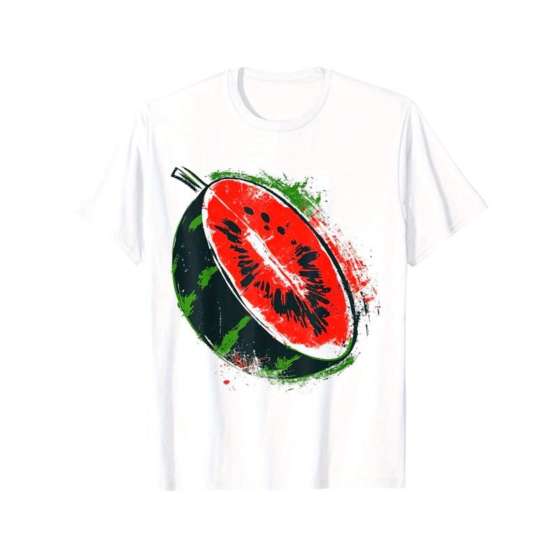 Watermelon Art Painting Abstract Graphic Watermelon T-Shirt made in usa Hoodie, Sweatshirt | DripVista.com