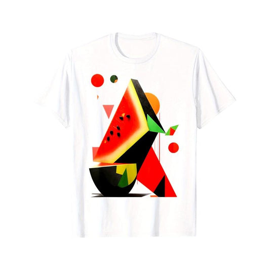 Watermelon Polygon Art Abstract Graphic Watermelon T-Shirt made in usa