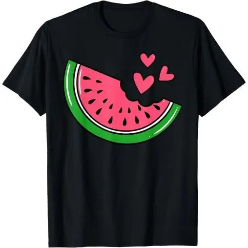 Watermelon Slice Melon Summer Vacation Season Fruit Lovers T-Shirt Made in USA