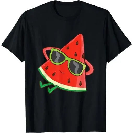Watermelon Summer Melon With Sunglasses Funny Watermelon T-Shirt Made in USA Hoodie, Sweatshirt | DripVista.com