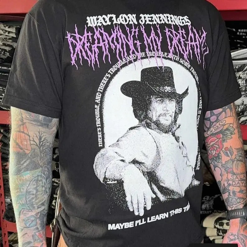 Waylon Jennings Dreaming My Dreams Short Sleeve, The Highwaymen Shirt, Music Retro Shirt Gift for Men and Women