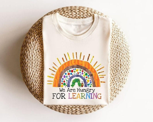 We Are Hungry For Learning Tshirt, Back To School Gift, 1st Day Of School, Funny Teacher Shirt, Teacher Gifts, Teacher T-Shirt