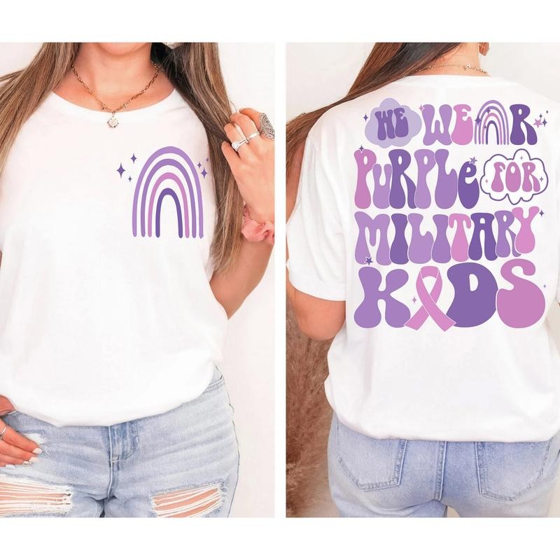 We Wear Purple for Military Kids Shirt, In April We Wear Purple, Military Child, Military Kids Shirt, Military Kids Gift...