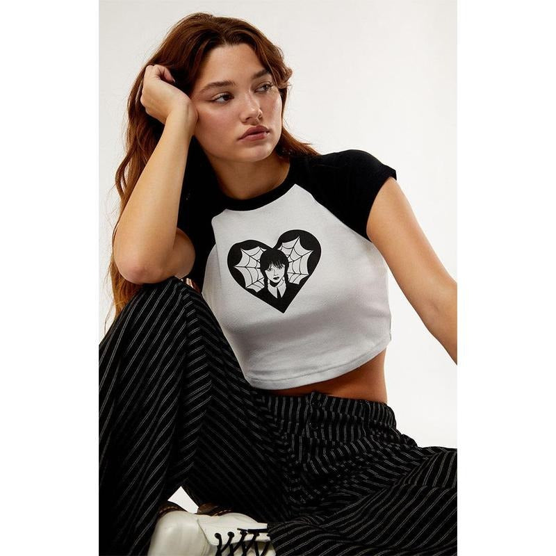 Wednesday Women's Love Note Raglan T-Shirt Hoodie, Sweatshirt | DripVista.com