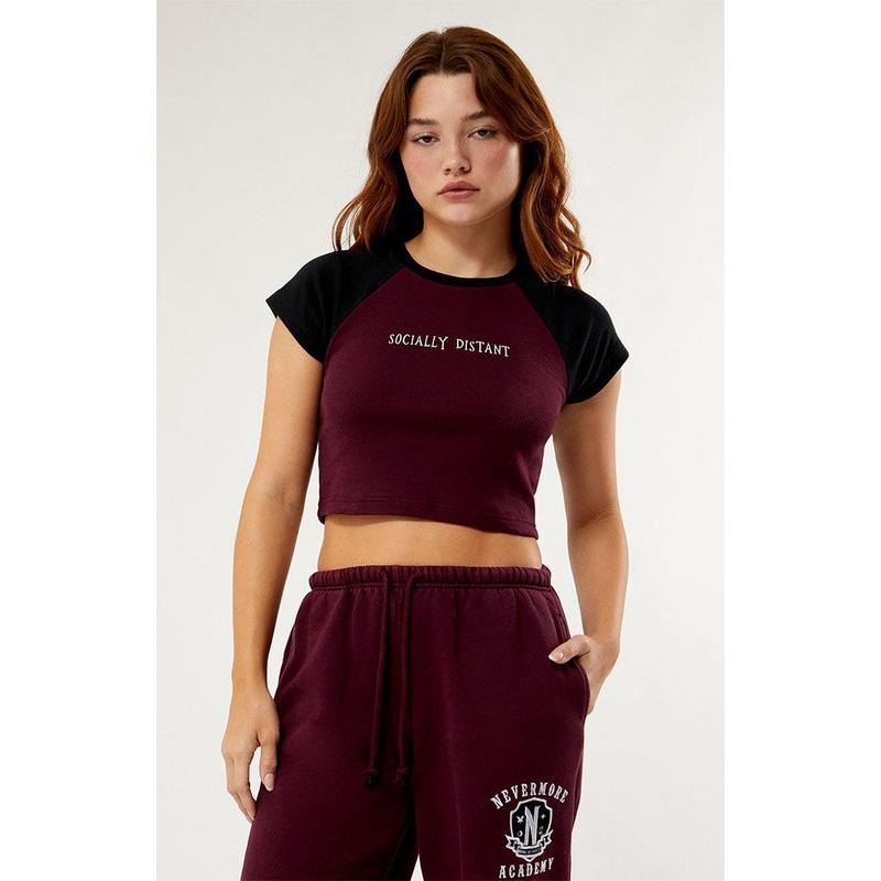 Wednesday Women's Socially Distant Raglan T-Shirt Hoodie, Sweatshirt | DripVista.com