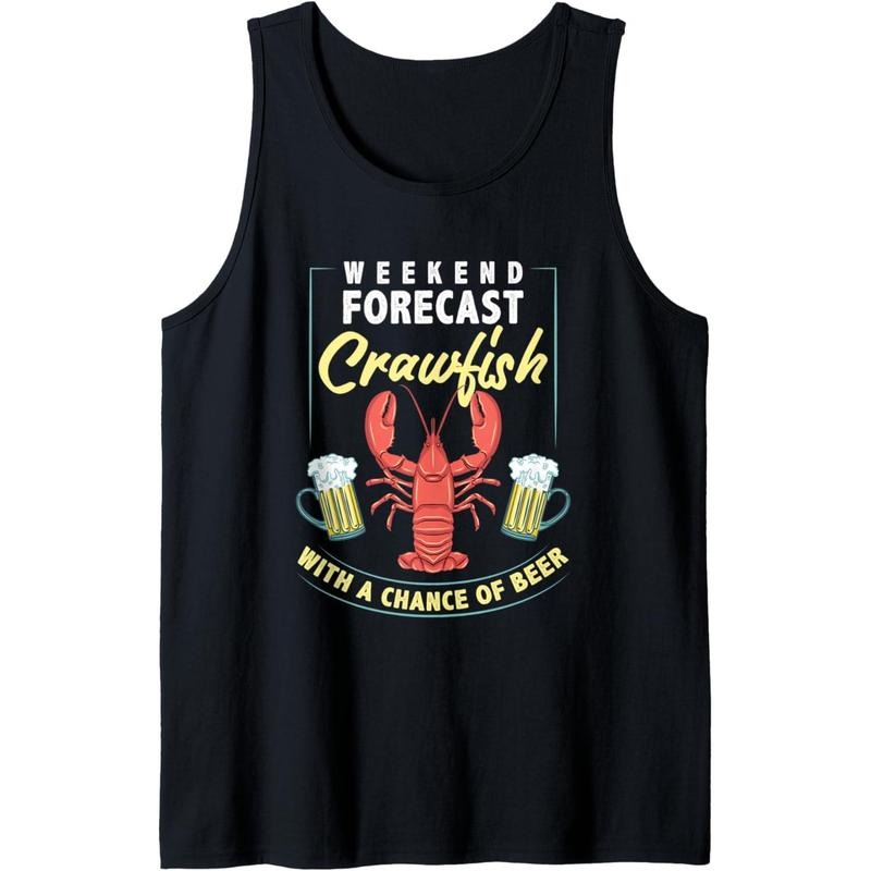 Weekend Forecast Crawfish With a Chance of Beer Stein Boil Tank Top Made in USA T-Shirts, Hoodie, Sweatshirt | DripVista.com