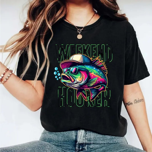Weekend Hooker Fishing T-Shirt, Funny Fishing Shirt, Lake Vibes Tee, Dad Fishing Tee, Fishing Lover Shirt, Fisherman Short Sleeve, Hunting T-Shirt.