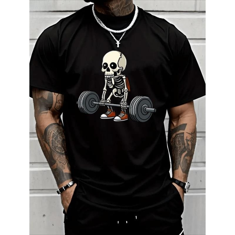 Weightlifting Skeleton Weightlifting Premium T-Shirt  Cotton Heavy Cotton T Shirt Made in USA