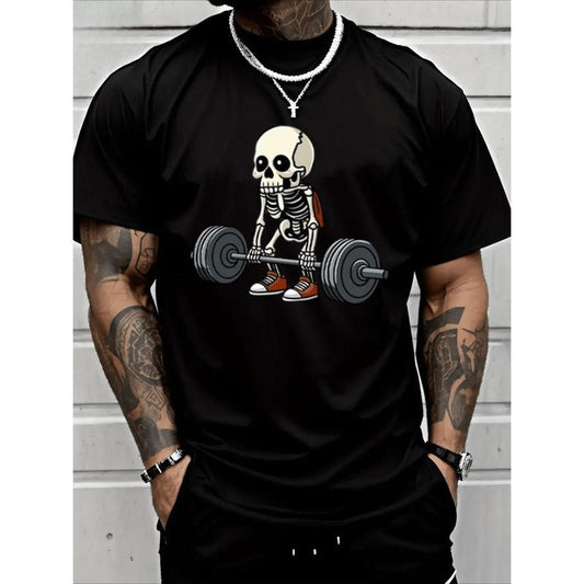 Weightlifting Skeleton Weightlifting Premium T-Shirt  Cotton Heavy Cotton T Shirt Made in USA