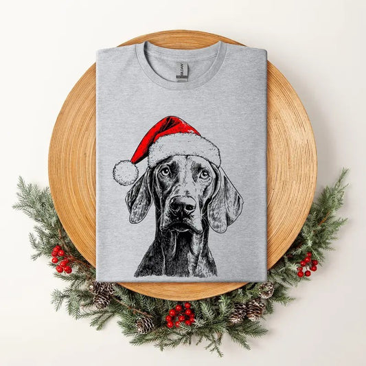 Weimaraner, Santa, Dog, Christmas, Dog Lover, Pet T-Shirt, Soft Style Tee, Women's Graphic Tshirt