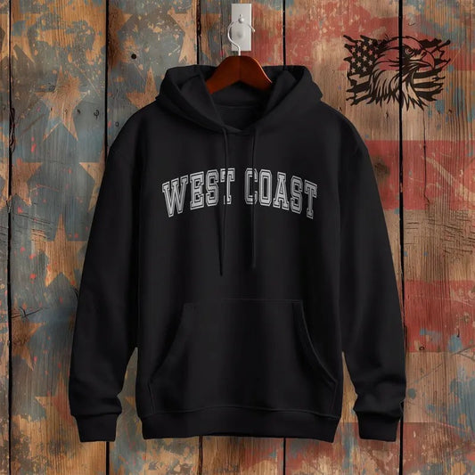 West Coast Unisex Classic Hoodie Sweatshirt Cotton Fabric