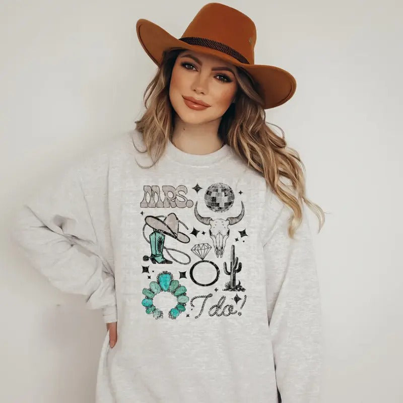 Western Bride Collage Sweatshirt, western clothing hoodies, western outfits women, western tops T-Shirts | DripVista.com