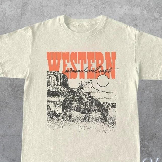 Western Cowboy T-Shirt, Vintage 90s Western Shirt, Retro Coors Tee, Rodeo Cowboy Shirt, Wild West Gift, Cowboys Lovers Cute Gift, Beige Tee Unisex Full Size