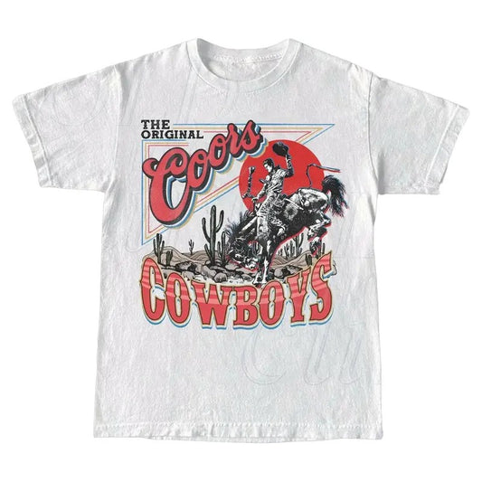 Western Cowboy T-Shirt, Vintage 90s Western Shirt, Retro Coors Tee, Rodeo Cowboy Shirt, Wild West Gift, Unisex Adult Graphic Tee Menswear Top