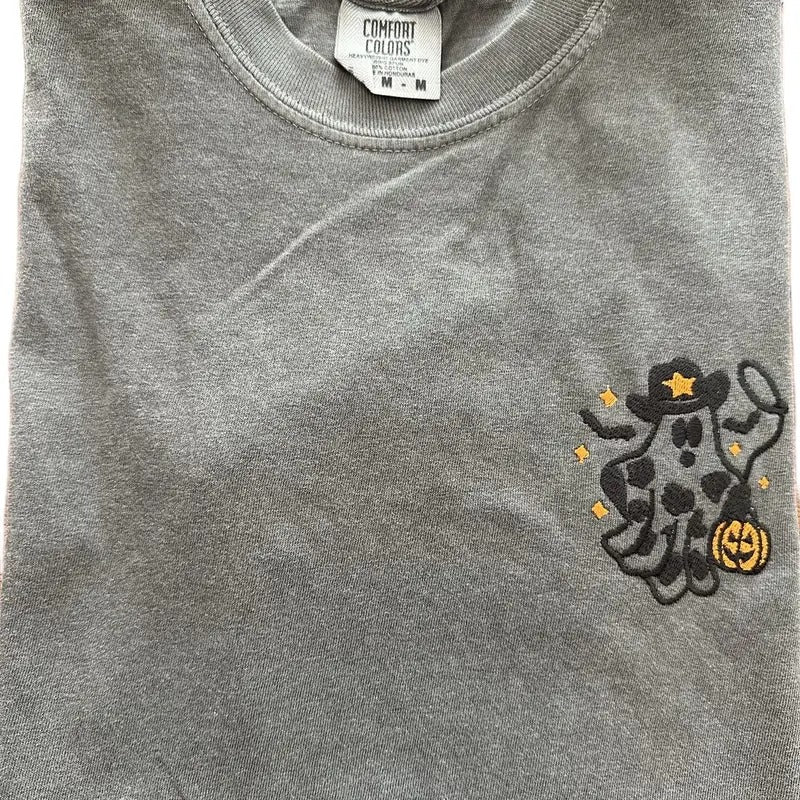 Western Ghost with Lasso Halloween Embroidered Comfort colors Tee shirt Cute Hoodie, Sweatshirt | DripVista.com
