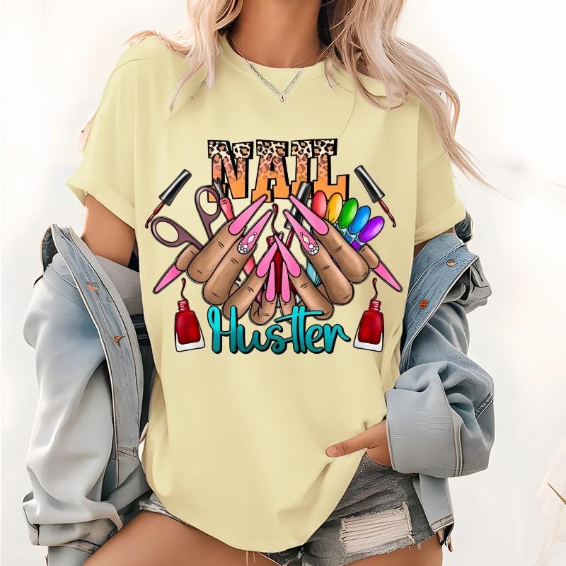 Western Tie Dye Nail Hustler Lightsaber brand Shirt, Leopard Nail Hustler Graphic Tops, Nail Technician Digital Print...