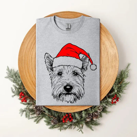Westie, West Highland White Terrier, Santa, Dog, Christmas, Dog Lover, Pet T-Shirt, Soft Style Tee, Women's Graphic Tshirt