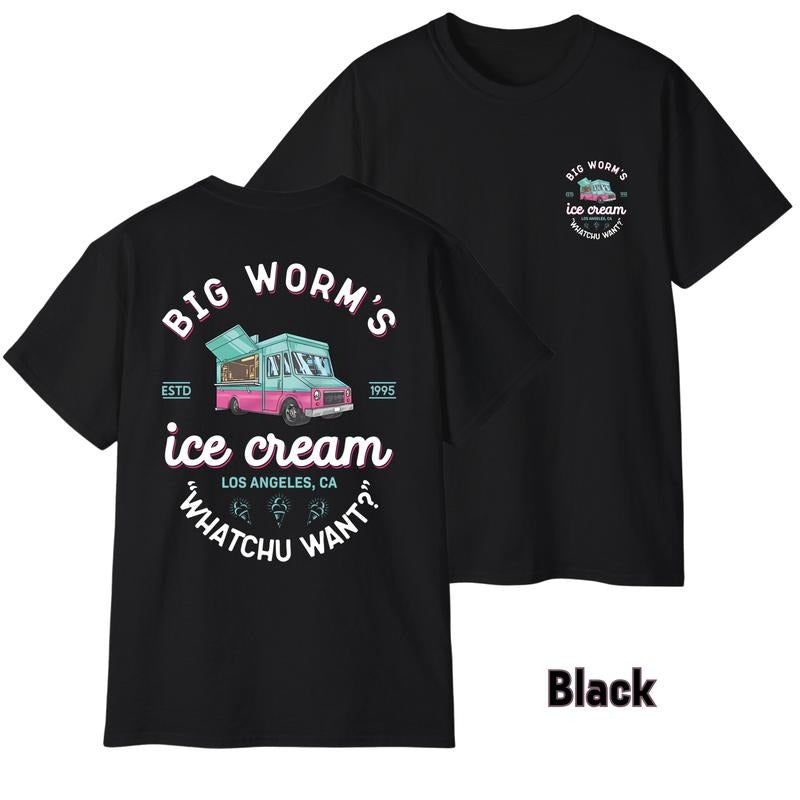 Whatchu Want Funny Shirt, Big Worm'WB shield Ice Cream Graphic Tees, Retro Streetwear, 90s Vibes, Vintage Tee for Men &...