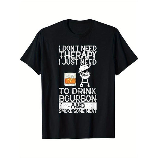 Whiskey Drinking Printed Men's Cotton Graphic T-shirt, Casual Short Sleeve Crew Neck T-shirt, Men's Tee For Outdoor made in usa