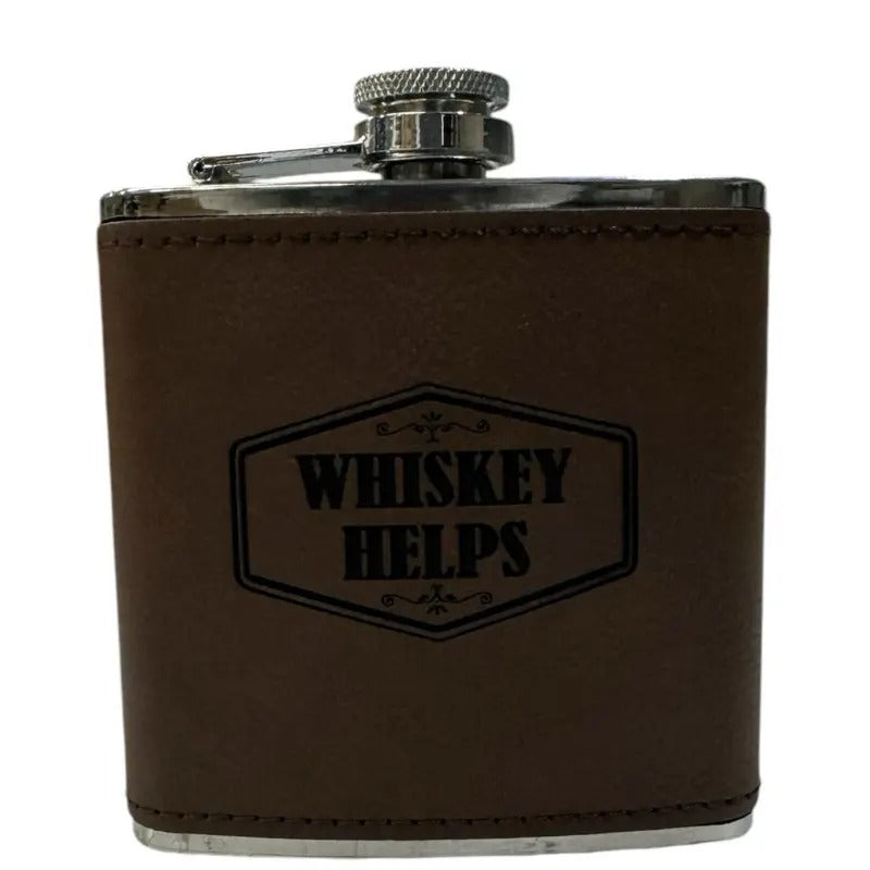 Whiskey Helps Flask - Drinkware T-Shirts, Hoodie, Sweatshirt | DripVista.com