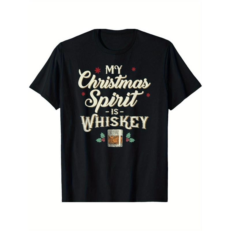 Whiskey is My Christmas Spirit Drinking Funny Xmas T-Shirt  made in usa Hoodie, Sweatshirt | DripVista.com