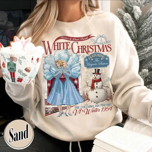 White Christmas Movie Crewneck Sweatshirt,hoodie,tshirt,Christmas Sweatshirt, Classic White Christmas Movie Sweatshirt, Christmas Holiday Sweatshirt