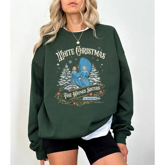 White Christmas Sweatshirt, Columbia Inn Pine Tree Vermont Christmas Sweatshirt, Christmas Movies 1954 Shirt, Columbia Inn Shirt trendy christmas