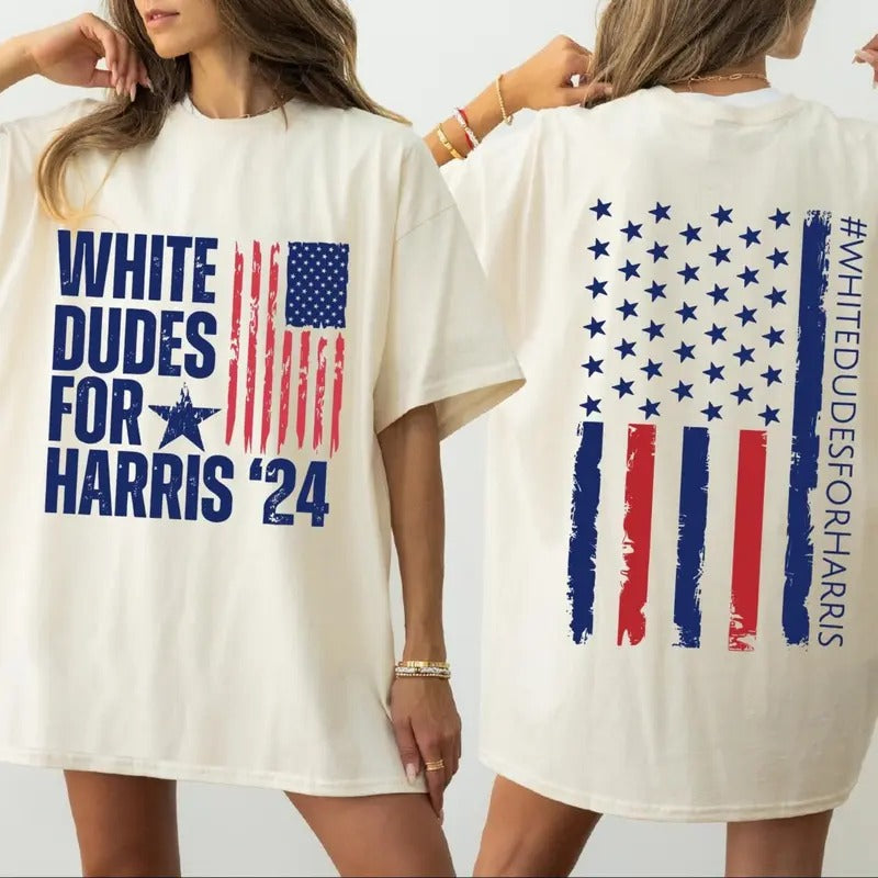 White Dudes For Harris Shirt, Kamala Harris 2024 Shirt, Madam President Kamala Harris Shirt, First Woman President Shirt,...