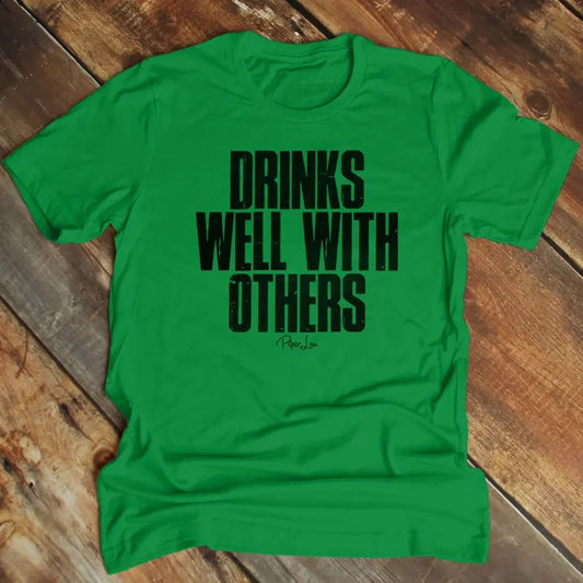 Father's Day | Drinks Well With Others Apparel, Printed In The USA, Tee Blue / Ash / Military Gree / Turf Green / White, #mensapparel #dads #blackprint