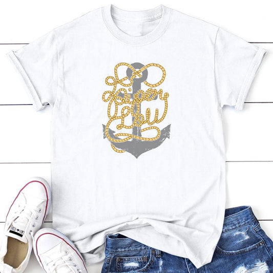 Piper Lou Anchor Tee, Proudly Printed In The USA, Tee Gray / White, #sassy #cute #colorprint