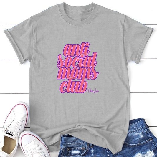 Anti Social Moms Tee, Proudly Printed In The USA, Tee Gray / White, #sassy #cute #colorprint