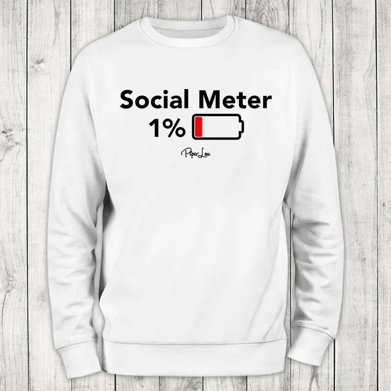 Social Meter Sweatshirt, Proudly Printed In The USA, Sweatshirt Gray / White, #sassy #cute #colorprint