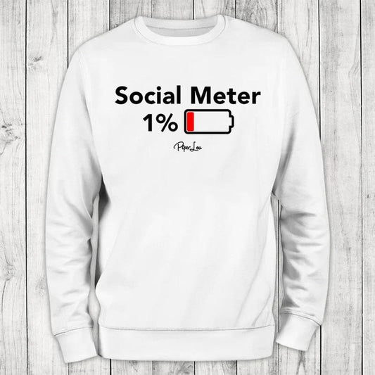 Social Meter Sweatshirt, Proudly Printed In The USA, Sweatshirt Gray / White, #sassy #cute #colorprint