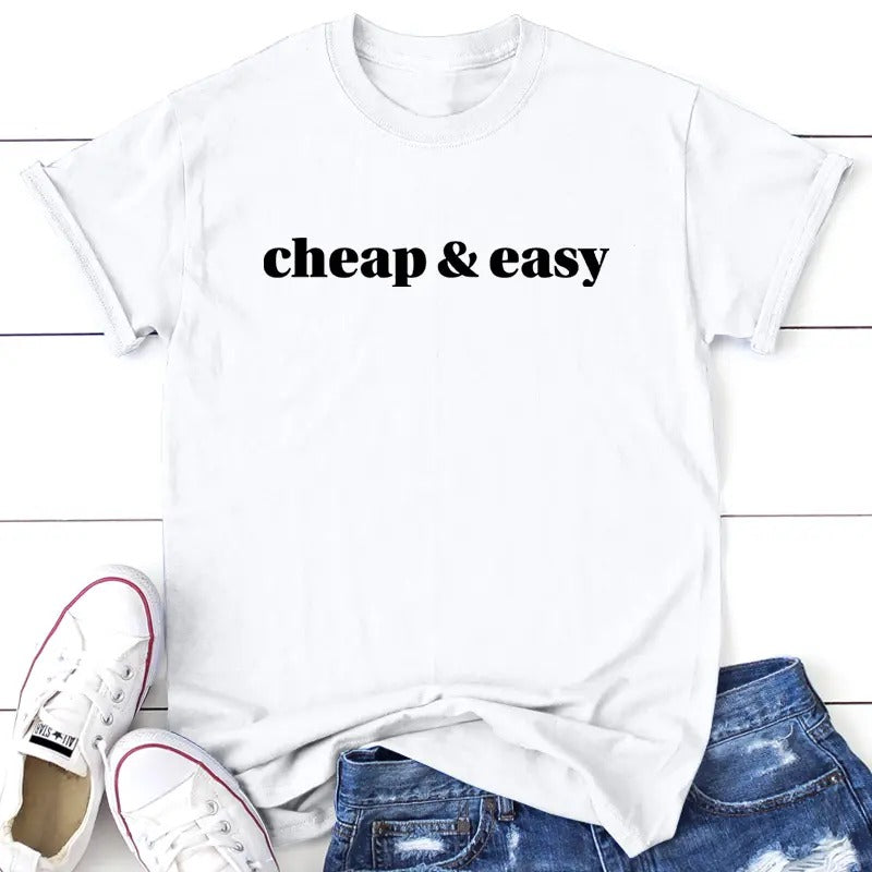 Cheap and Easy Tee, Proudly Printed In The USA, Tee Gray / White, #sassy #cute #colorprint Hoodie, Sweatshirt | DripVista.com