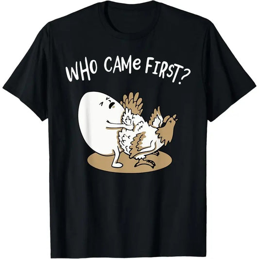 Who Came First Chicken or Egg? Chickens Lover Farmer T-Shirt made in usac