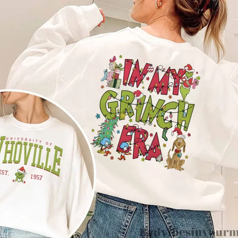 Whoville University Vintage Style Sweatshirt, Classic Whoville Holiday Shirt,Retro Christmas Whoville Sweater