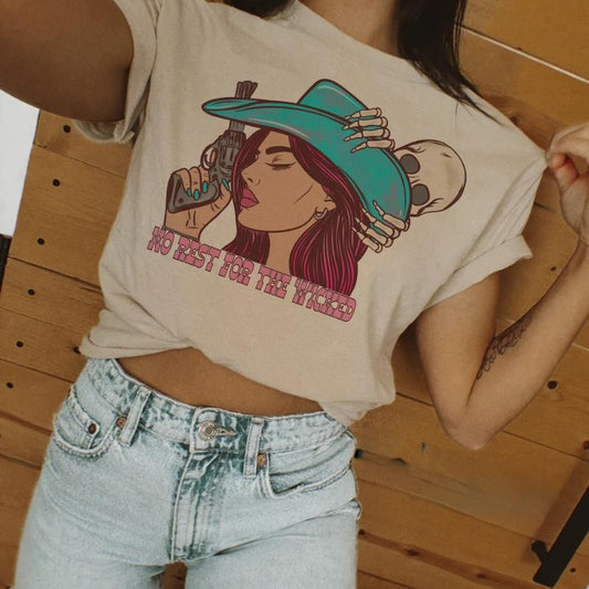 Wicked Cowgirl Graphic Tshirt, Crewneck Sweatshirt cowgirl outfits clothes, western clothing, western outfit women tops, country concert outfits shirt Sweatshirt hoodie